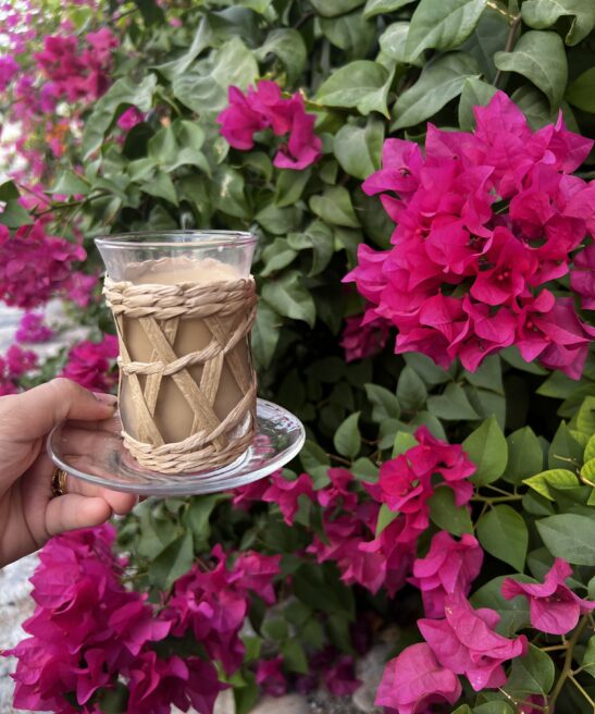Tea cups with rattan
